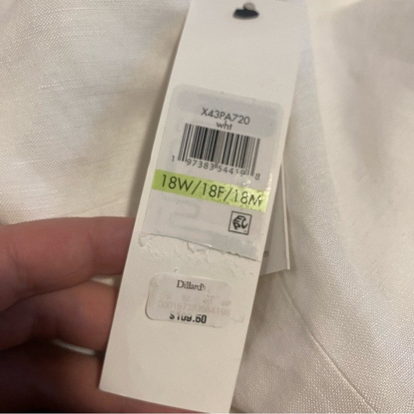 NWT Calvin Klein White Linen Pants Size 18W - Picture 8 of 11